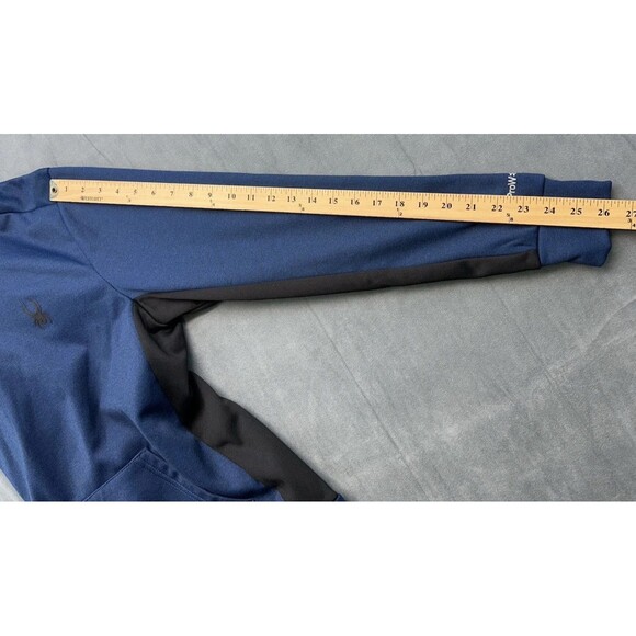 Spyder Active Hooded Sweatshirt Men's Medium Blue ProWeb Drawstring Breathable - Picture 7 of 8